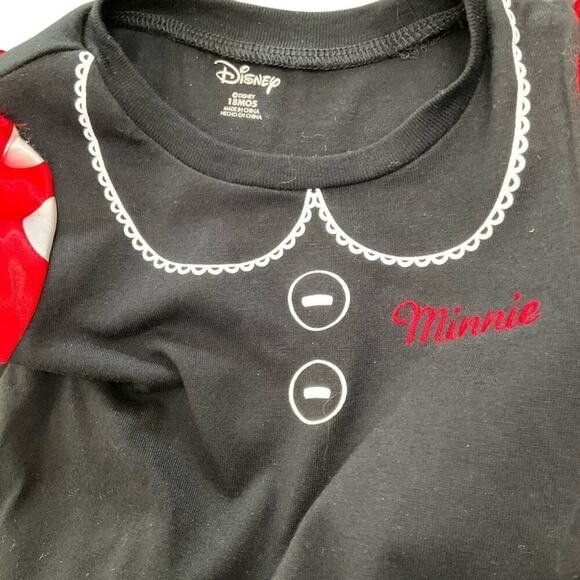 Disney’s Girl's Dress Minnie Mouse Black Red White Bow Size 18 Month’s NWT - Picture 3 of 3